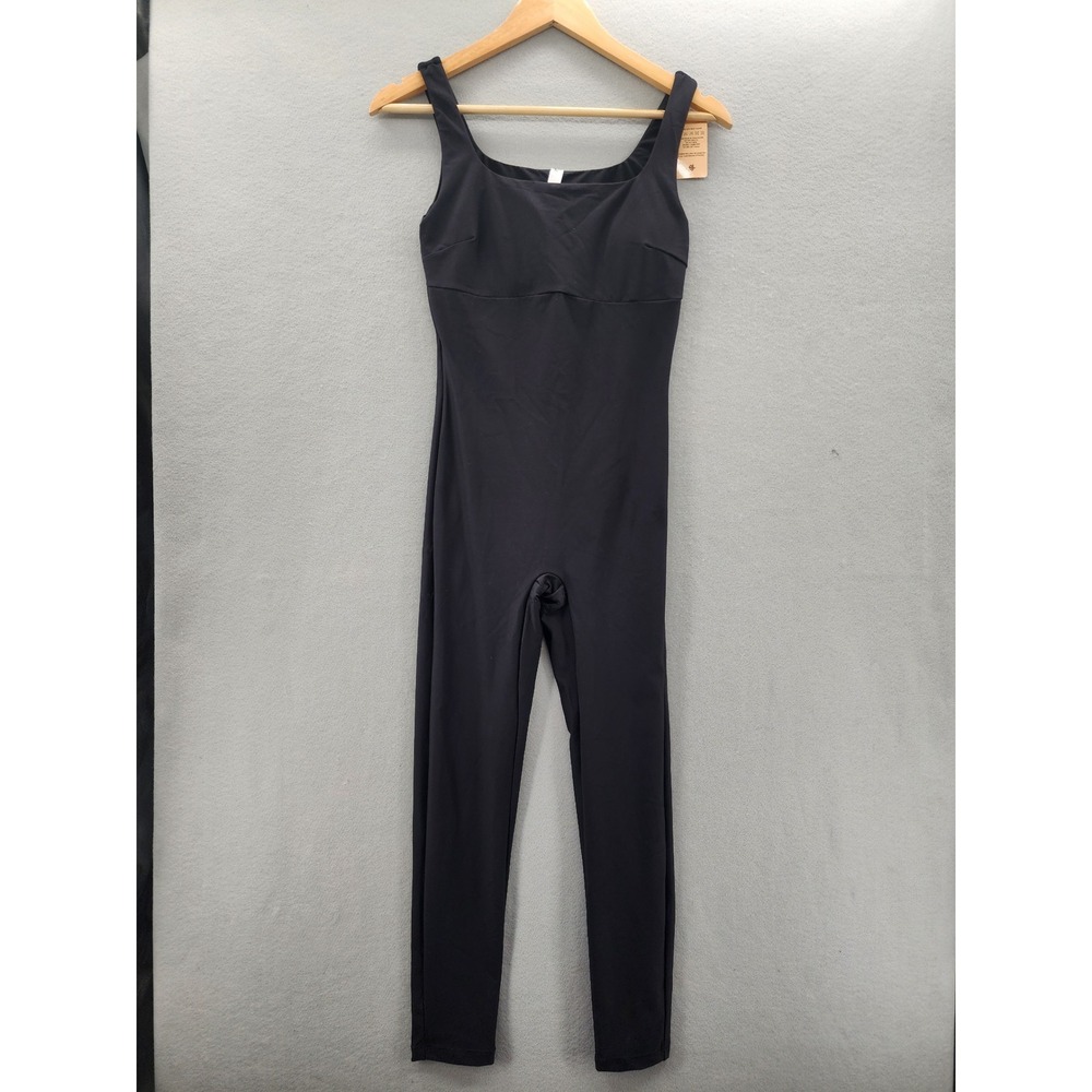 Popilush Black Square Neck Shapewear Jumpsuit Bodysuit SM NWT Slimming Full Leg